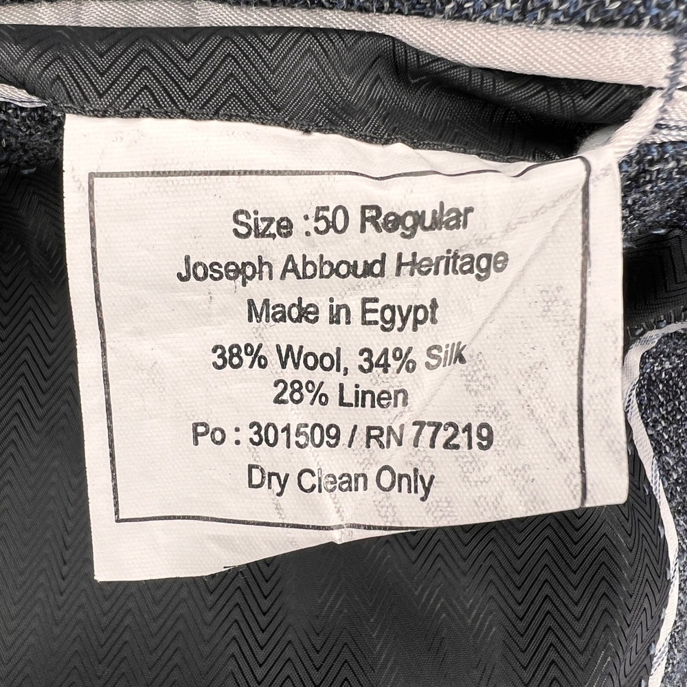 Joseph Abboud E Thomas Wool Silk Linen‎ Blazer Sport Coat Men 50R Gray Plaid Ivy - Picture 5 of 13